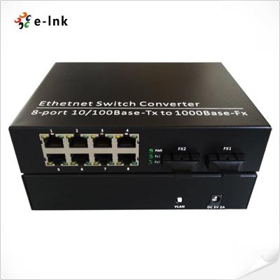 China Switch Fibra 8 porte TX + 2 porte FX 10/100/1000M for sale