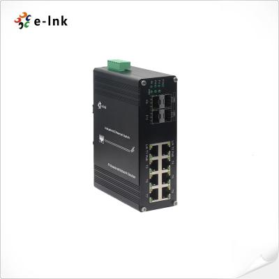 中国 産業用8ポート10/100/1000T 802.3at PoE + 4ポート1000X SFPイーサネットスイッチ 販売のため