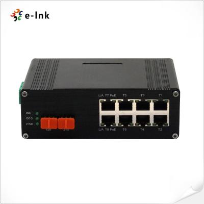 China Switch Ethernet industriale a 8 porte 10/100/1000M/2.5G 802.3bt PoE + 2 porte 10G SFP+ for sale