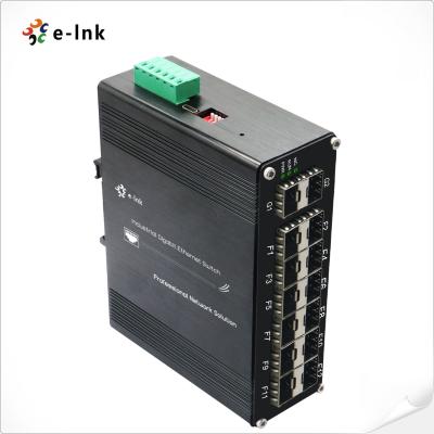 Chine Commutateur de fibre optique à 12 ports géré industriel L2+ 1000X SFP + 2 ports 1000X SFP à vendre