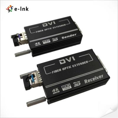 China Mini 4KX2K DVI Fiber Transceiver  MM 300M  Auto EDID for sale