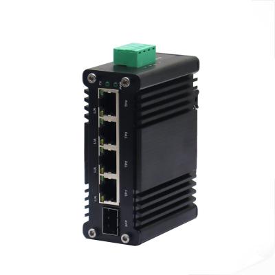 China Mini Industrial 4-Port 10/100/1000T + 1-Port 100/1000X SFP Gigabit Ethernet Switch Te koop