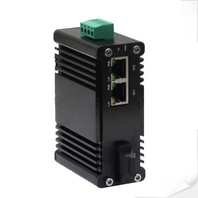 China 미니 산업용 1포트 1000X ~ 2포트 10/100/1000X 30W PoE+ 미디어 변환기 for sale