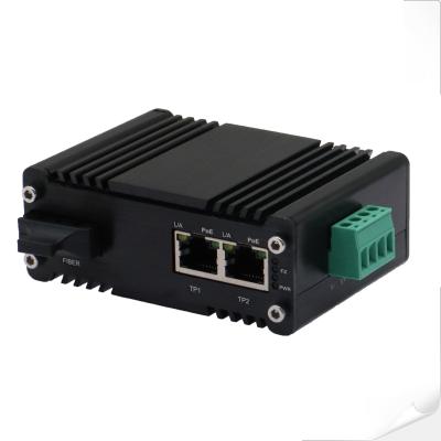 China Convertitore Media PoE a 2 porte Industriale Design Robusto e Facile Montaggio su Guida DIN o Scatole di Distribuzione for sale