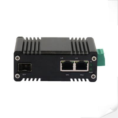 Chine Convertisseur multimédia Ethernet mini industriel de 1 port 100/1000X SFP à 2 ports 10/100/1000T à vendre