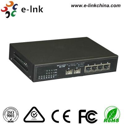 China 10/100/1000M 2FX + 4TX Fiber Switch gestito for sale