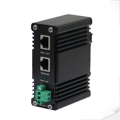 China 12~48V DC Power Input Industrial Gigabit PoE+ Injector for sale