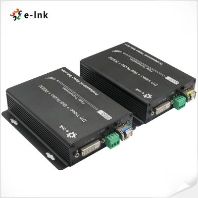 China DVI + 1Ch Bidirectional Stereo Audio + 1Ch RS232 over Fiber Optic Extender for sale