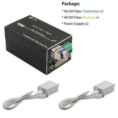China Mini 4K DVI Fiber Optic Extender with RS232 for sale