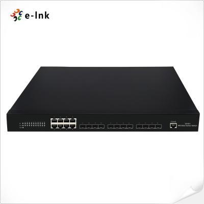 China 12 10G SFP+ Fiber ports + 8 10/100/1000M Copper RJ45 ports Managed Ethernet Fiber Switch for sale