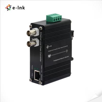 China 1チャンネル DINレール取り付け型 10/100Base-TX Ethernet over Coax エクステンダー for sale