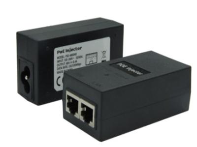 China 10/100/1000Mbps 24V 24W POE Injector with Power Cord for sale