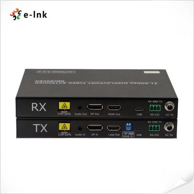 China DP1.2 4K@60Hz 4:4:4 非圧縮オーディオおよびビデオ光ファイバーエクステンダー for sale