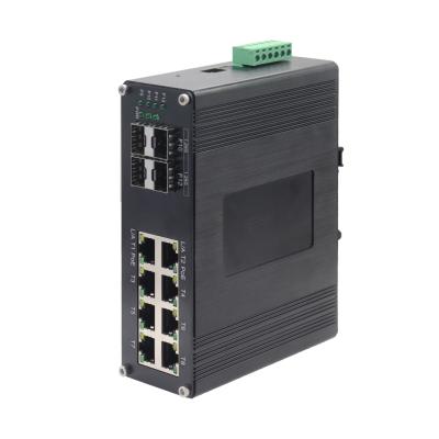 China 8 ports industriels 10/100/1000T 802.3at PoE + 4 ports 1000X commutateur Ethernet géré SFP for sale