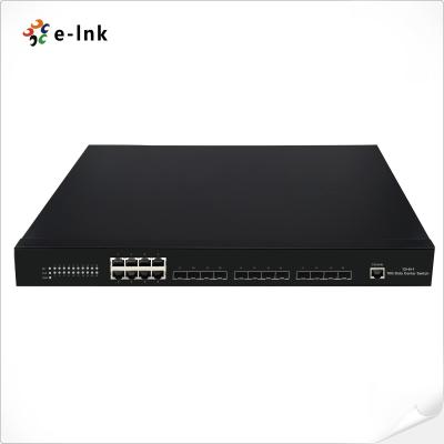 China 12 10G SFP+ 섬유 포트 + 8 10/100/1000M 구리 RJ45 포트 관리 이더넷 섬유 스위치 for sale