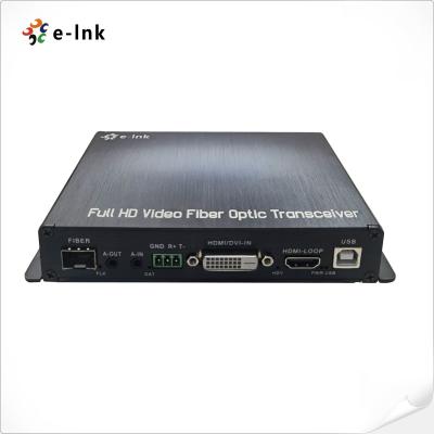 Cina 1Ch 1080P DVI + 1Ch USB KVM + 1Ch RS232 + 1Ch Audio Stereo Bidirezionale + 1Ch GPIO su Extender Fibra in vendita