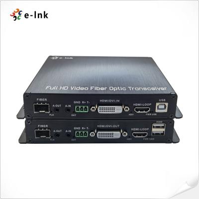 中国 1Ch 1080P DVI + 1Ch USB KVM + 1Ch RS232 + 1Ch ビディ ステレオ オーディオ + 1Ch GPIO ファイバー エクステンダー 販売のため