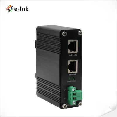 中国 産業用10/100/1000Mbps 802.3bt PoE++ スプリッター 出力電圧24VDC DINレールおよび壁面取り付け対応 販売のため