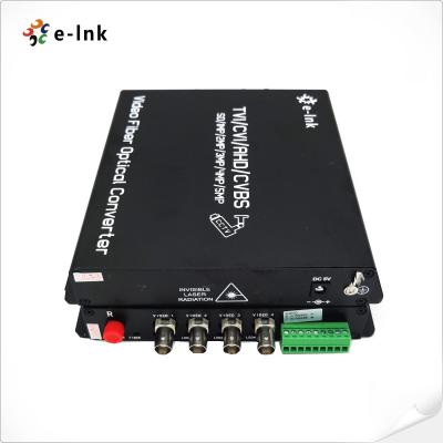 China 4Ch 5MP HD-AHD/HD-CVI/HD-TVI/CVBS 4-in-1 Video Fiber Converter for sale