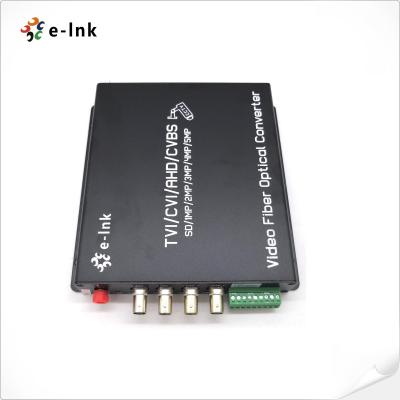 China 4Ch 5MP HD-AHD/HD-CVI/HD-TVI/CVBS 4-in-1 Video Fiber Converter for sale