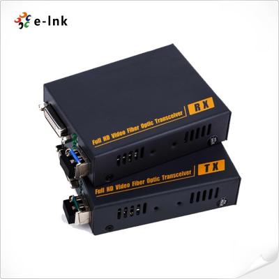 China 1080P DVI Fiber Converter Fiber Optic Extender 20km Range 6.75Gbps Data Rate EDID for sale
