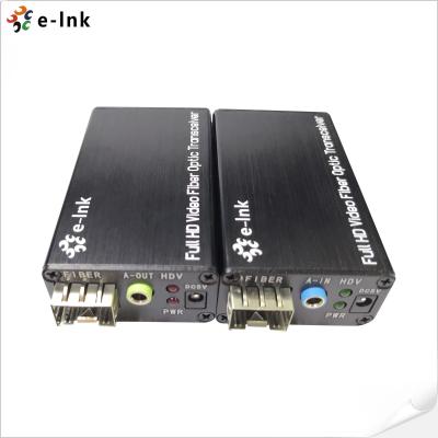China Mini DVI Fiber Optic Extender With External Stereo 20km Range 1600*1200 @60Hz for sale