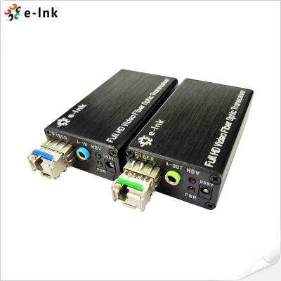 China Mini DVI Fiber Optic Extender With External Stereo 20km Range 1600*1200 @60Hz for sale