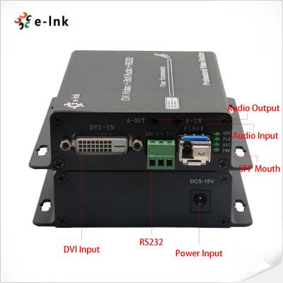 Chine DVI + 1Ch Audio stéréo bidirectionnel + 1Ch RS232 sur le prolongateur à fibre optique à vendre