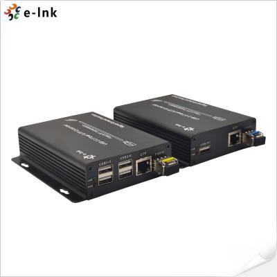 China 4 Port Simplex LC Optical 2.0 USB Over Fiber Extender with SFP for sale