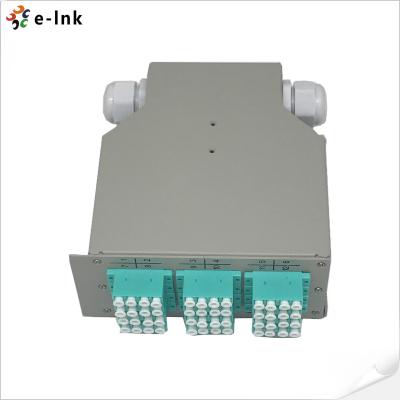 China 12 Port DIN Rail LC Fiber Patch Panel 2 Cable Entries Distribution for sale