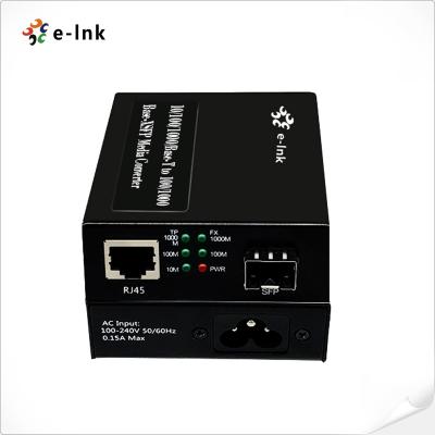 China Fiber Media Converter 10/100/1000BASE-T To 100/1000BASE-X SFP Built In Power Supply for sale