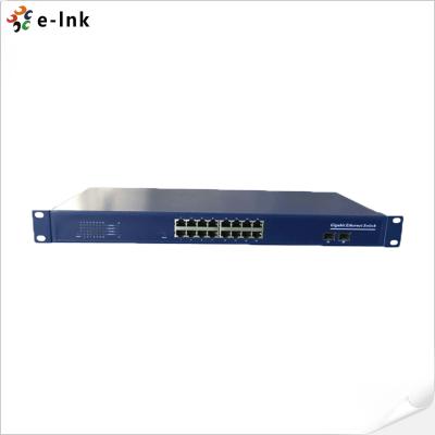 China Commercial Ethernet Switch 16-Port 10/100/1000M Gigabit With 2 SFP Fiber Switch for sale