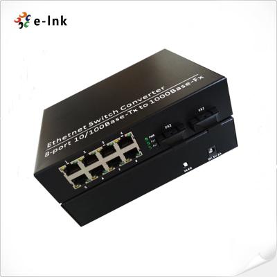 China Schakelaar 10/100/1000M Media Converter 8-TX van Ethernet van de Unmanagedvezel Te koop