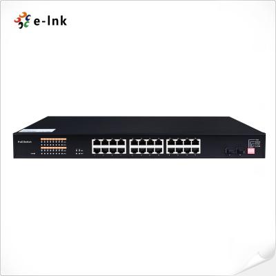 China Outdoor Unmanaged 24 Port PoE Switch 10/100/1000T 802.3at SFP for sale