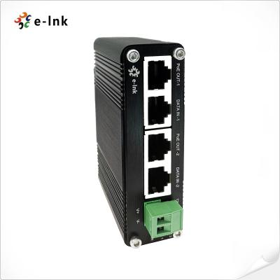 China PoE Injector Adapter Industrial 2 Ports Gigabit 802.3at DIN Rail PoE Power Supply for sale