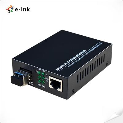 China Convertidor de SFP de la medios del convertidor de la fibra de Gigabit Ethernet fuente de la alimentación externa medios en venta