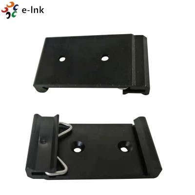 China DIN Rail Mount Clip 1.08 Width Universal 35mm Black Aluminum DIN Rail Fixed Clamp for sale