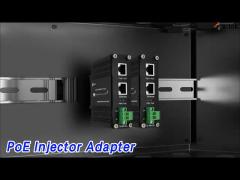 95W Gigabit PoE Injector Adapter Rj45 Poe DIN Rail / Wall Mount