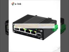 ミニ産業用 3 ポート 10/100/1000T + 1 ポート 100/1000X SFP PD スイッチ、PoE スプリッター機能付き