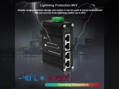 12~48VDC Power Input Industrial 2-Port Gigabit PoE+ Injector Supports IEEE802.3at