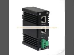 12~48V DC Power Input Industrial Gigabit PoE+ Injector