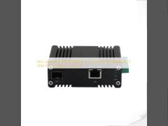 Mini Industrial 100/1000BASE-X SFP to 10/100/1000BASE-T 30W PoE+ Media Converter
