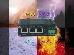 Splitter industriel IEEE802.3af/at PoE avec fonction de commutateur à 2 ports, tension de sortie 12VDC avec distance jusqu‘à 100 mètres