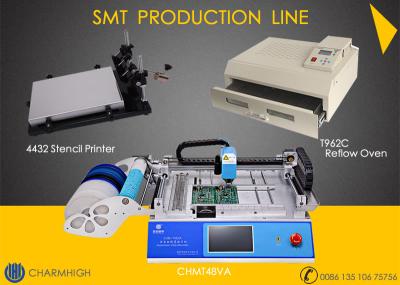 China 29 alimentadores CHMT48VA + cadena de producción de la impresora de la plantilla + del horno T962C SMT del flujo, producción de lote del prototipo en venta
