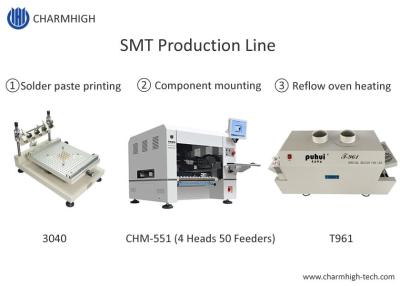 China High Precision Small SMT Production Line 3040 Stencil Printer CHM-551 SMT Chip Mounter Reflow Oven T961 for sale