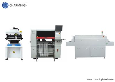 중국 인쇄 회로 판 어셈블리 라인 3250 땜납 페이스트 프린터, CHMT 픽 앤드 플레이스 기계, 830대 리플로우 오븐 판매용