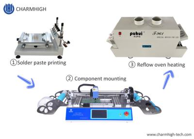 China Small PCB Assembly Line Chmt48vb Table Top Pick And Place T961 Reflow Oven for sale