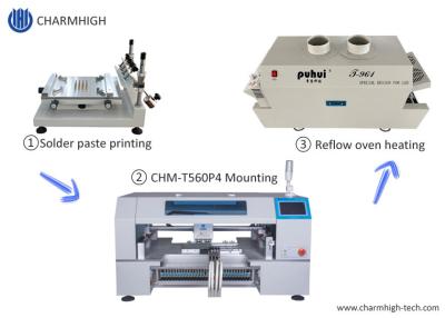 China High Precision SMT Production Line T961 Reflow Oven 60 Feeders Pick And Place Machine for sale