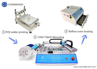 Κίνα Μικρός εκτυπωτής διάτρητων γραμμών SMT/επιλογή CHMT36VA και μηχανή θέσεων/φούρνος 420 επανακυκλοφορίας προς πώληση