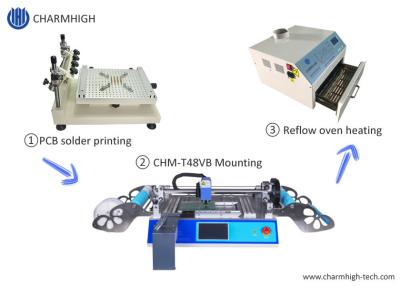 China Cópia de seda da pasta de superfície pequena da solda da montagem, CHMT48VB Chip Mounter, linha de produção de SMT do aquecimento do PWB à venda